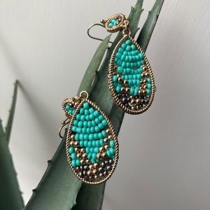 Boho Turquoise/Gold/Silver Dangle Earring, Bought at Nordstrom